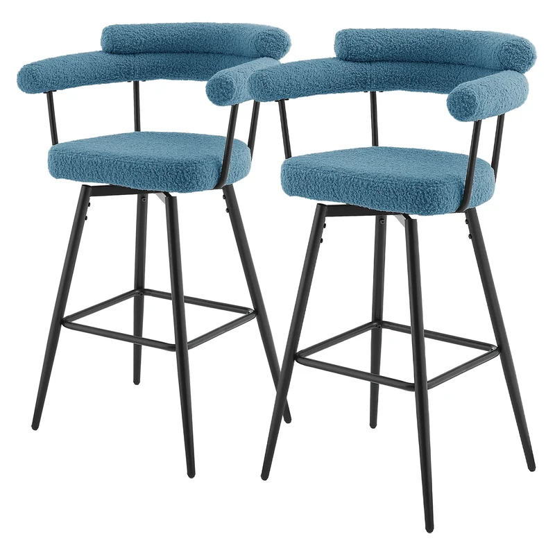 ML-Design | Barhocker Set 360° drehbar mit Armlehne, Rückenlehne und Fußstütze 61x103x55 cm bis 120 kg
