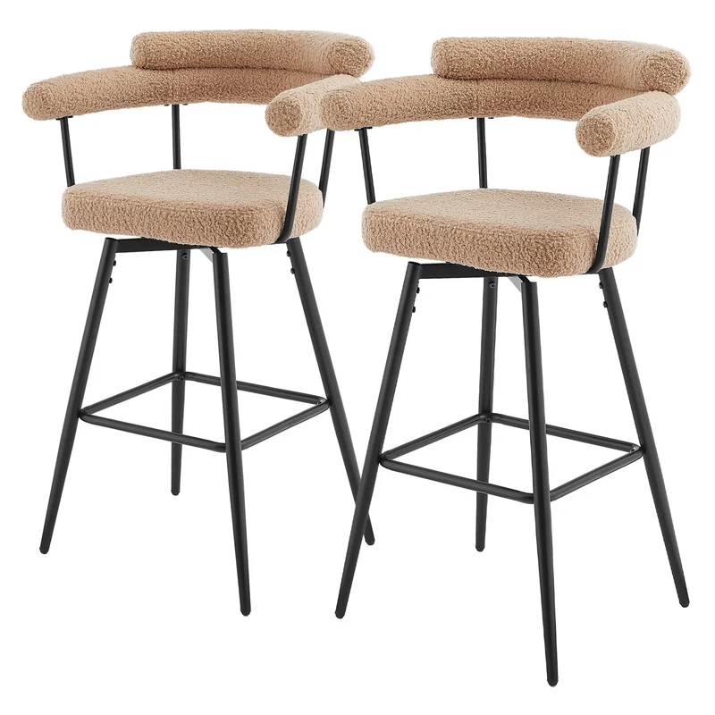 ML-Design | Barhocker Set 360° drehbar mit Armlehne, Rückenlehne und Fußstütze 61x103x55 cm bis 120 kg