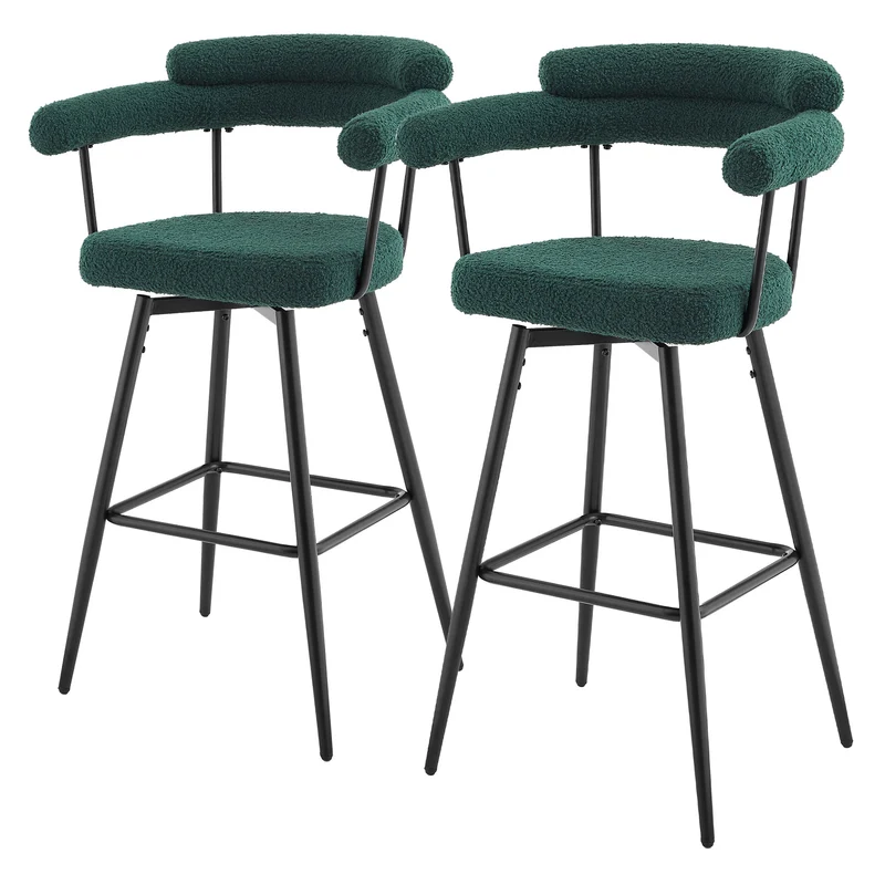 ML-Design | Barhocker Set 360° drehbar mit Armlehne, Rückenlehne und Fußstütze 61x103x55 cm bis 120 kg