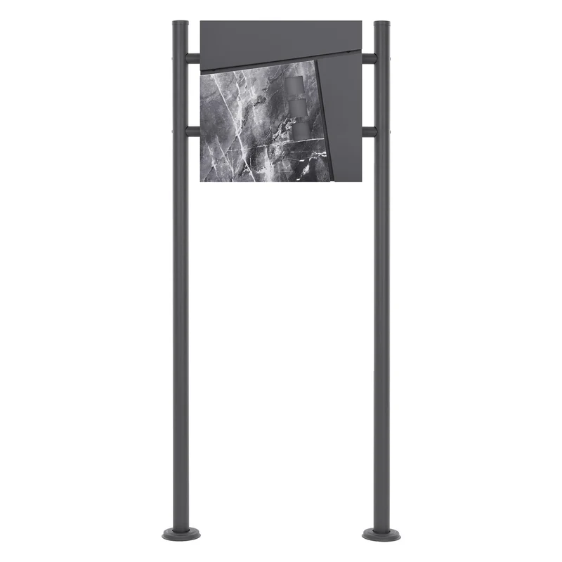 ML-DESIGN | Standbriefkasten freistehend in verschiedenen Designs 120 cm hoch Edelstahl Doppelter Standfuß in Anthrazit