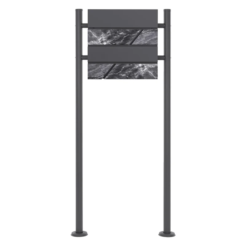 ML-DESIGN | Standbriefkasten freistehend in verschiedenen Designs 120 cm hoch Edelstahl Doppelter Standfuß in Anthrazit