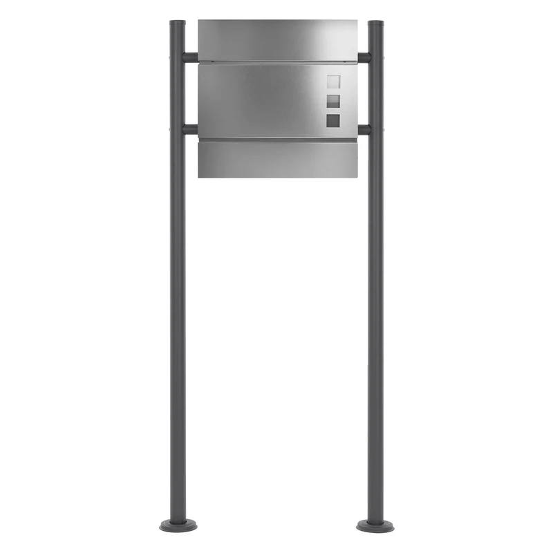 ML-DESIGN | Standbriefkasten freistehend in verschiedenen Designs 120 cm hoch Edelstahl Doppelter Standfuß in Anthrazit