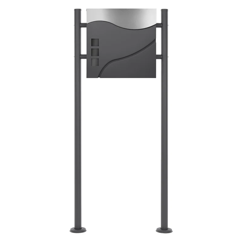 ML-DESIGN | Standbriefkasten freistehend in verschiedenen Designs 120 cm hoch Edelstahl Doppelter Standfuß in Anthrazit