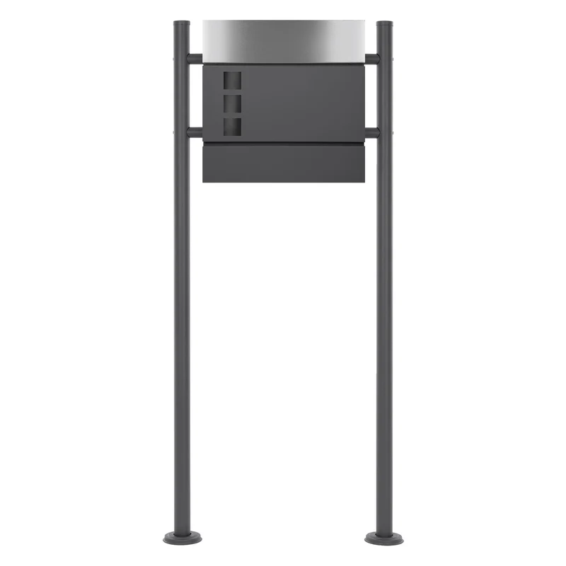 ML-DESIGN | Standbriefkasten freistehend in verschiedenen Designs 120 cm hoch Edelstahl Doppelter Standfuß in Anthrazit
