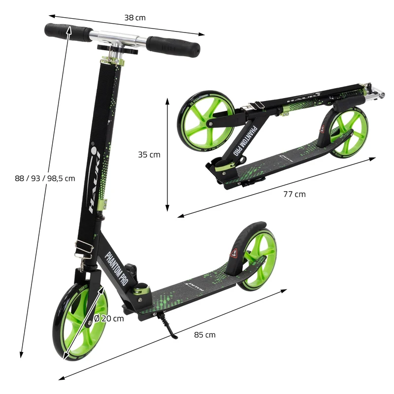 HAUKI | Cityroller klappbar und höhenverstellbar mit XXL-Räder, Tetroller Kickscooter Scooter