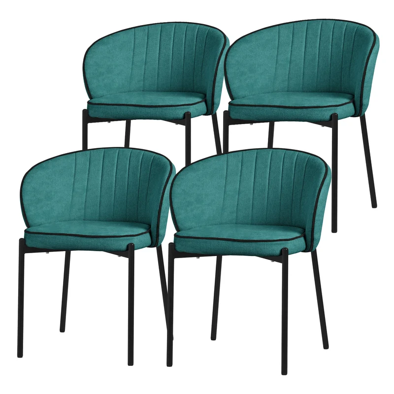 ML-Design | Esszimmerstühle Set in verschiedenen Farben mit Rücken- & Armlehne und Metallbeinen, 60x75x59 cm
