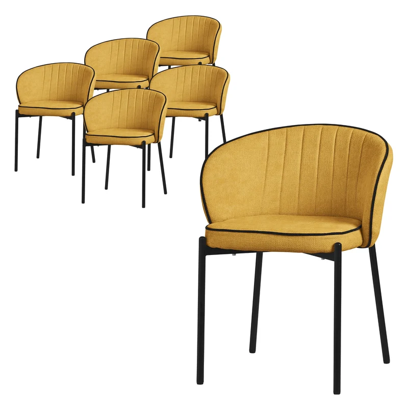 ML-Design | Esszimmerstühle Set in verschiedenen Farben mit Rücken- & Armlehne und Metallbeinen, 60x75x59 cm
