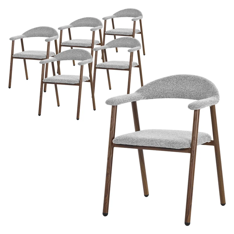 ML-Design | Esszimmerstühle Set mit Armlehne, Rückenlehne & Webstruktur, Wohnzimmerstühle Küchenstühle Polsterstühle