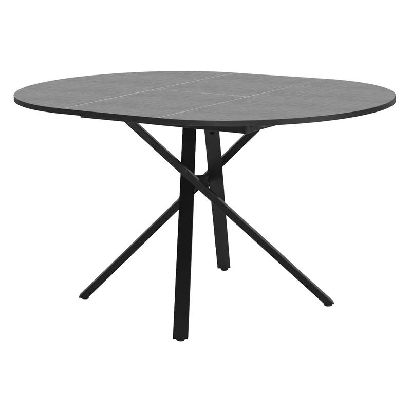 ML-Design | Esstisch ausziehbar rund, 100-140x76x100 cm, Esszimmertisch für 4-6 Personen, Tisch mit X-förmiges Stahlgestell