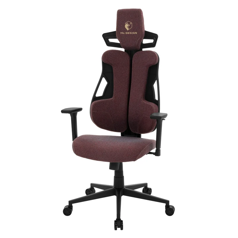 ML-Design | Gaming Stuhl mit Armlehne, Kopfstütze und Lordosenstütze, 68 x 135–142 x 69 cm, aus Stoff