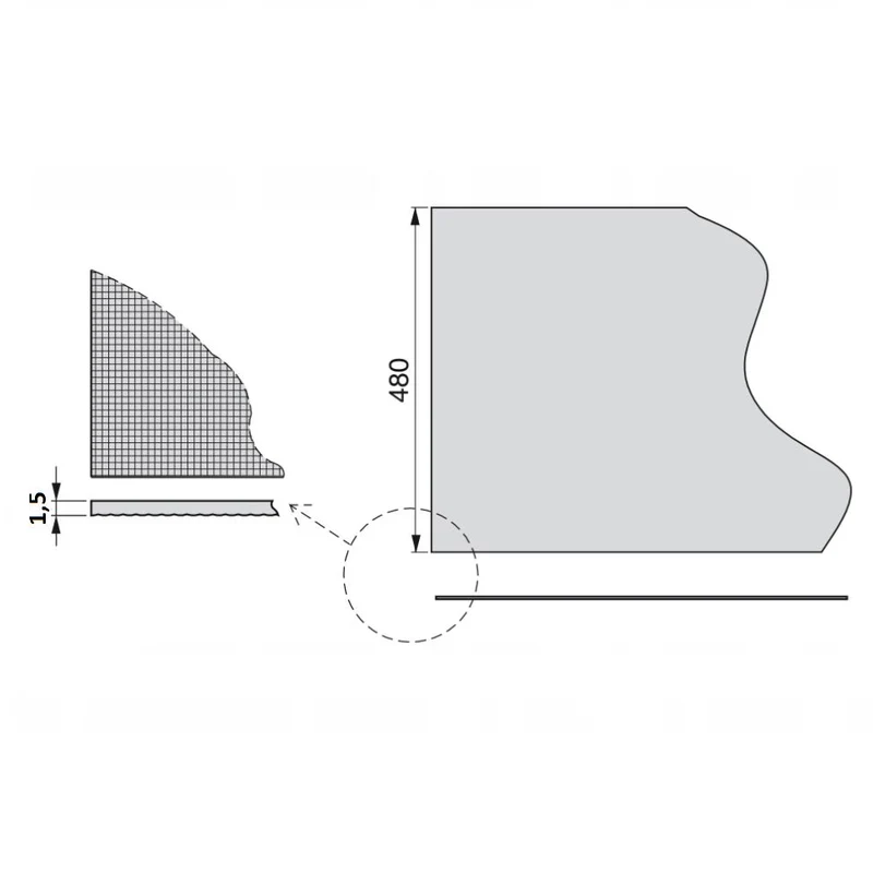 Schubladenmatte - Grau - Schachbrettmuster - 1 LFM