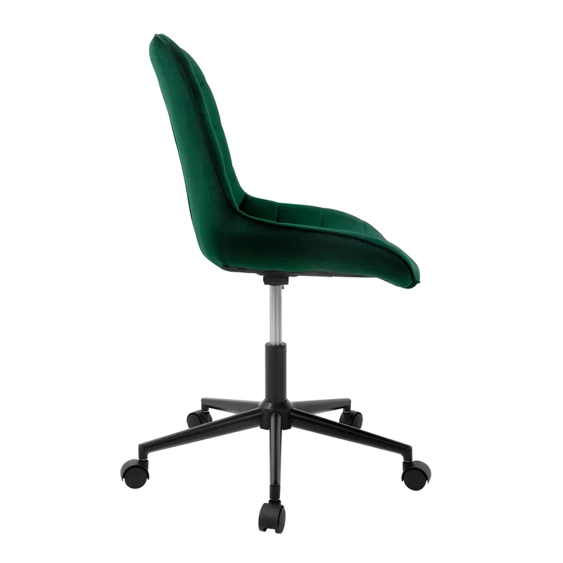 Bürostuhl auf Rollen Grün mit Samtbezug und Metallgestell ML-Design