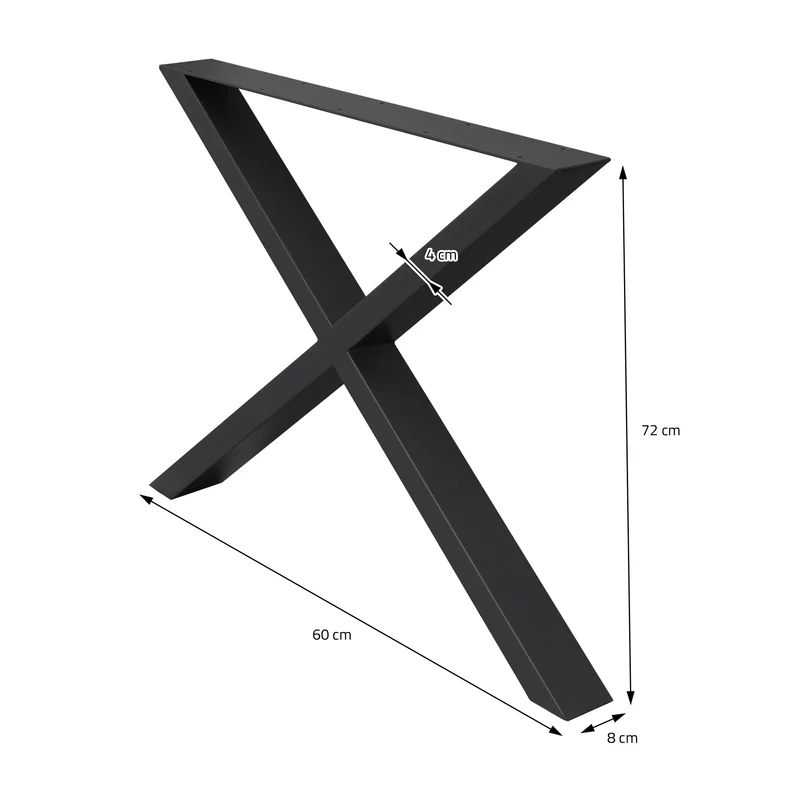 B-Ware Tischbeine 2er Set X-Design 60x72 cm schwarz aus Stahl