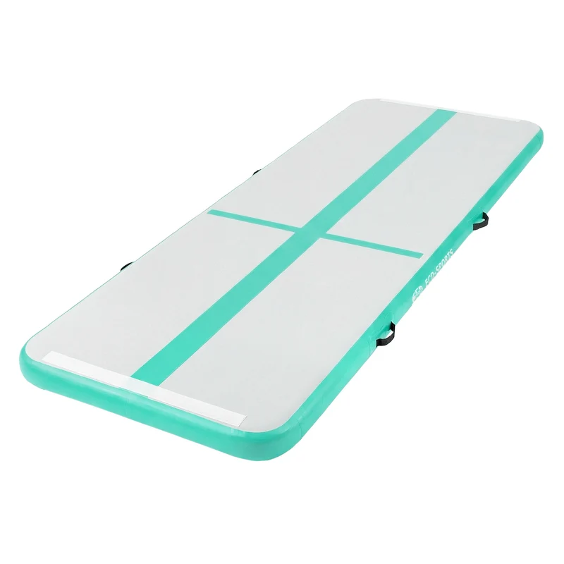 ECD Germany | Aufblasbare Gymnastikmatte inkl. Tragetasche & elektr. Luftpumpe, 3/4/5 m, 10 cm Dicke, Turnmatte Airtrack
