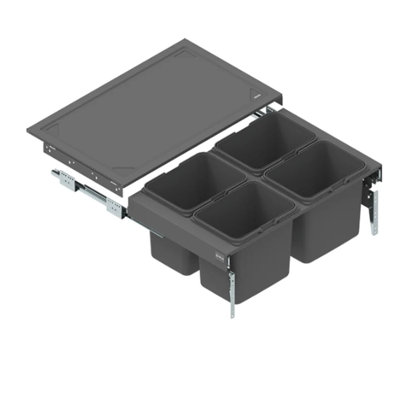 Mülleimer Mülltrennung Soft-Close 4x15L oder 4x20L - 80cm Küchenschrank