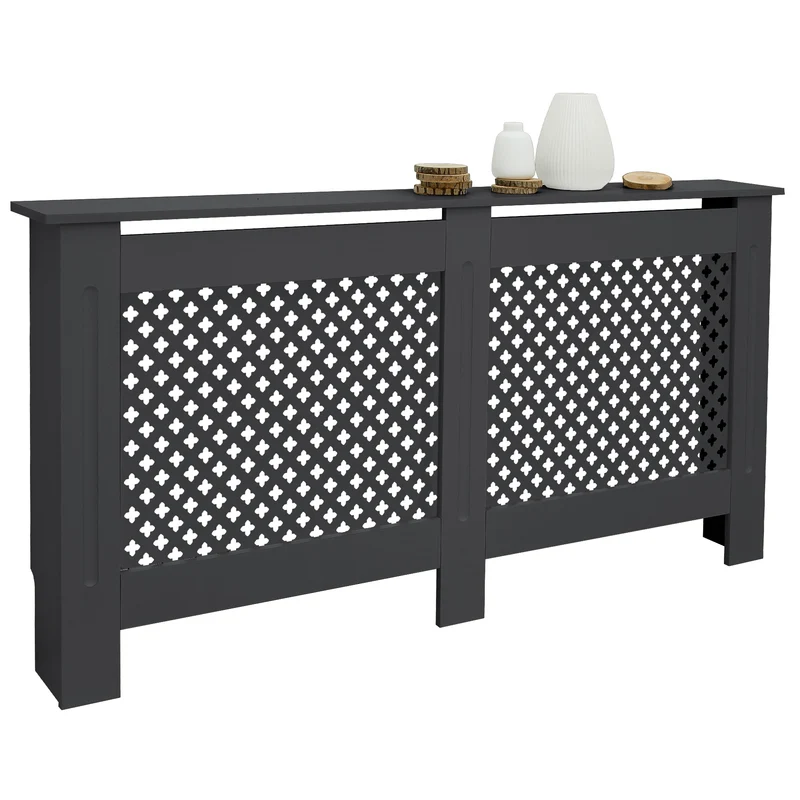 Heizkörperverkleidung 152x19x82 cm Raute Anthrazit aus MDF ML-Design