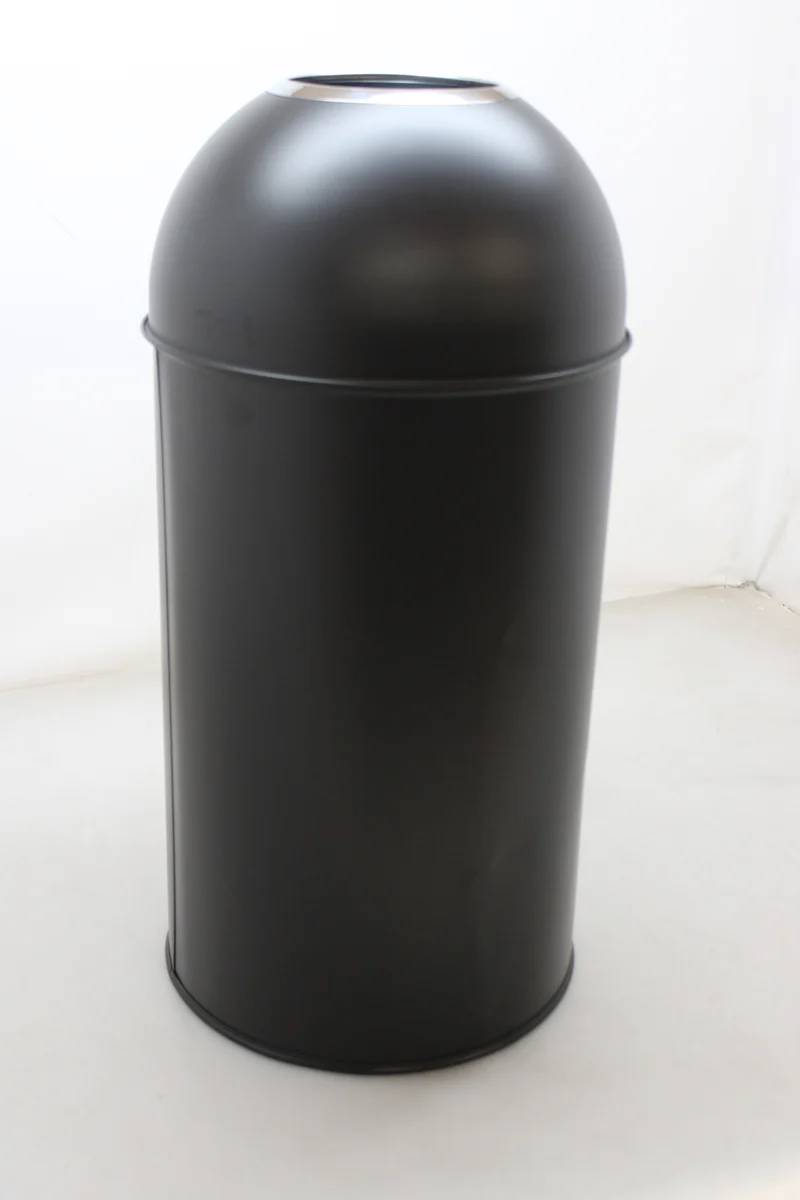 B-Ware hjh OFFICE Abfallsammler Mülleimer CLEAN OR 50L schwarz matt Inneneimer Metall