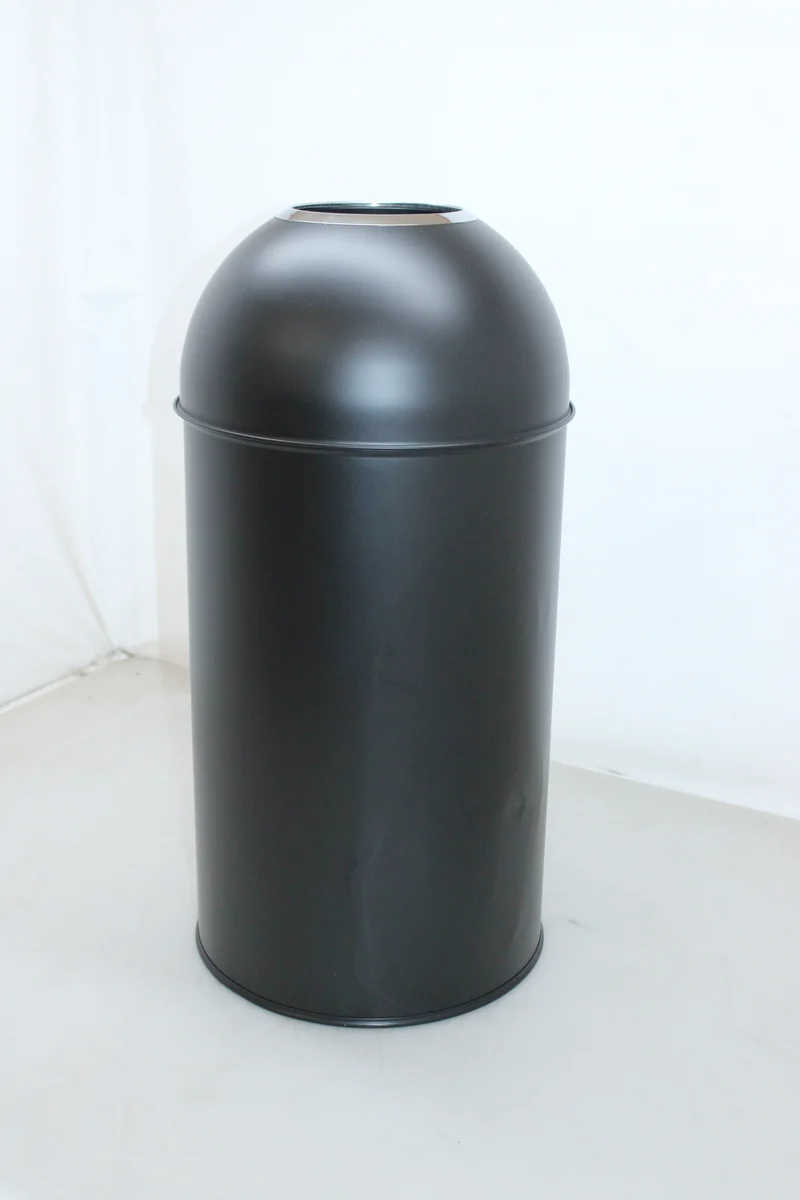 B-Ware hjh OFFICE Abfallsammler Mülleimer CLEAN OR 50L schwarz matt Inneneimer Metall