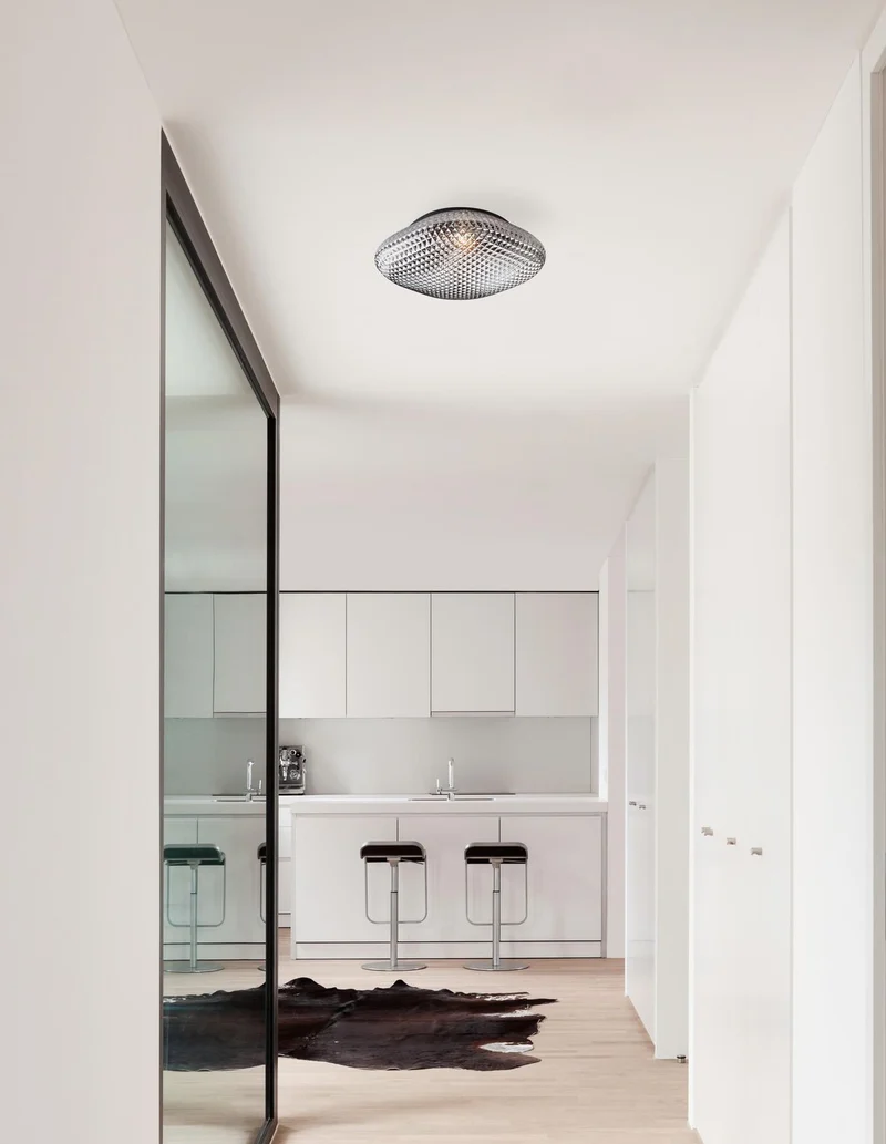B-Ware Nova Luce Deckenleuchte Deckenlampe SENS E27 LED Rauchigchrom dimmbar IP44 25 cm
