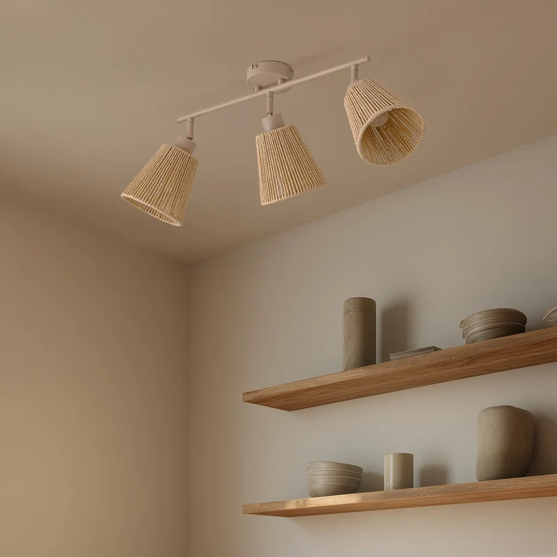 B-Ware Lindby Deckenstrahler Strahler Anuva beige Papier 3-flammig 72 cm169