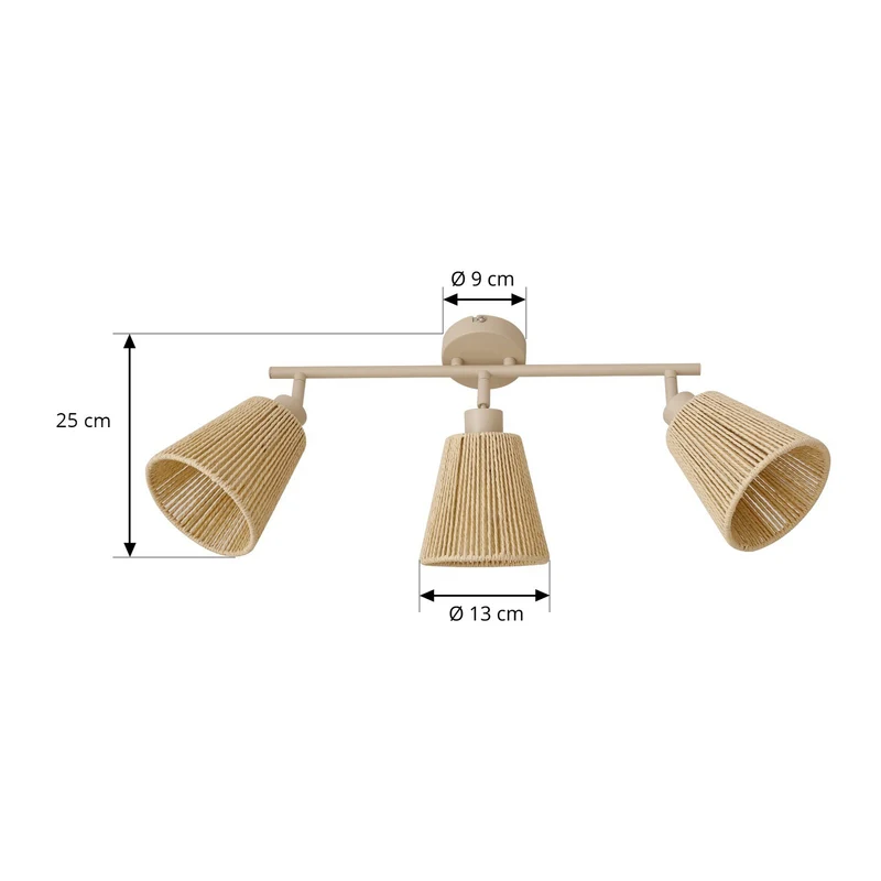 B-Ware Lindby Deckenstrahler Strahler Anuva beige Papier 3-flammig 72 cm169
