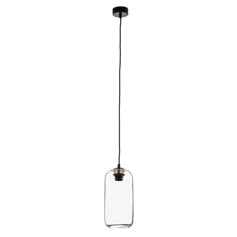 B-Ware Argon Kaja Pendelleuchte Glas schwarz-transparent 14 cm dimmbar E27 15 W