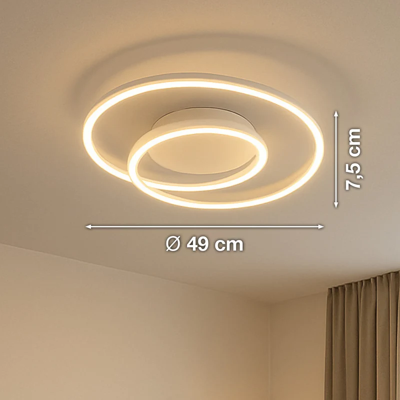 B-Ware FISCHER & HONSEL Deckenlampe HOLY LED Leuchte dimmbar creme Ø49cm Fernbedienung