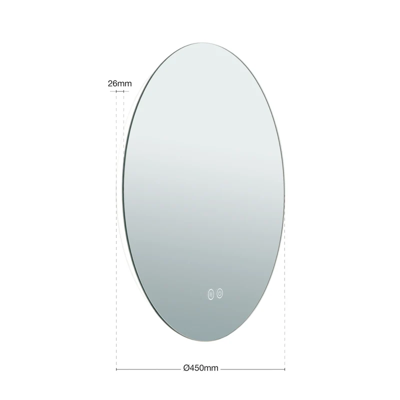 B-Ware LED Spiegel Focus Ø45cm Antibeschlag Touchdimmer dimmbar CCT 3000K-6000K Leuchte