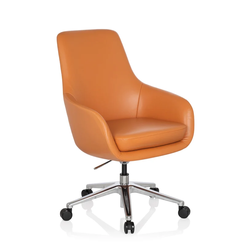 B-Ware hjh OFFICE Bürostuhl Chefsessel Drehstuhl Leder orange Lounge hjh OFFICE