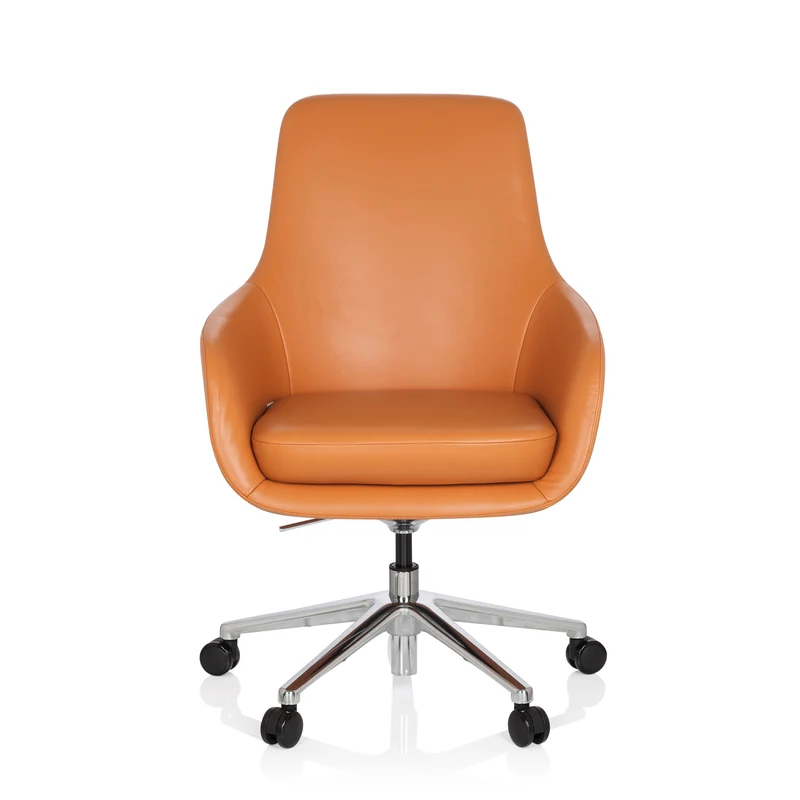 B-Ware hjh OFFICE Bürostuhl Chefsessel Drehstuhl Leder orange Lounge hjh OFFICE