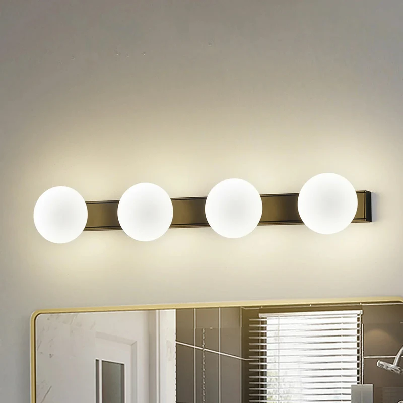 B-Ware Lucande Wandleuchte LED Badlampe Myrra schwarz 60cm Lampe IP44 Glas Aluminium