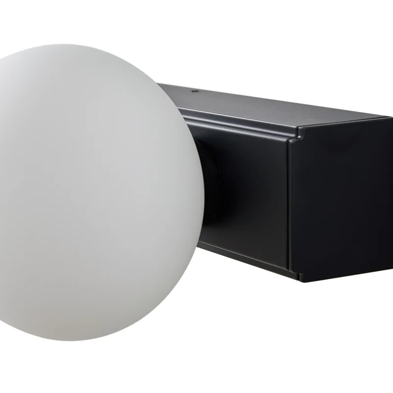 B-Ware Lucande Wandleuchte LED Badlampe Myrra schwarz 60cm Lampe IP44 Glas Aluminium