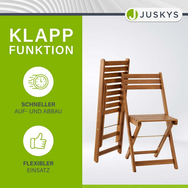 B-Ware Balkonmöbel Set 3-teilig Akazienholz klappbar platzsparend Tisch Stuhl natur