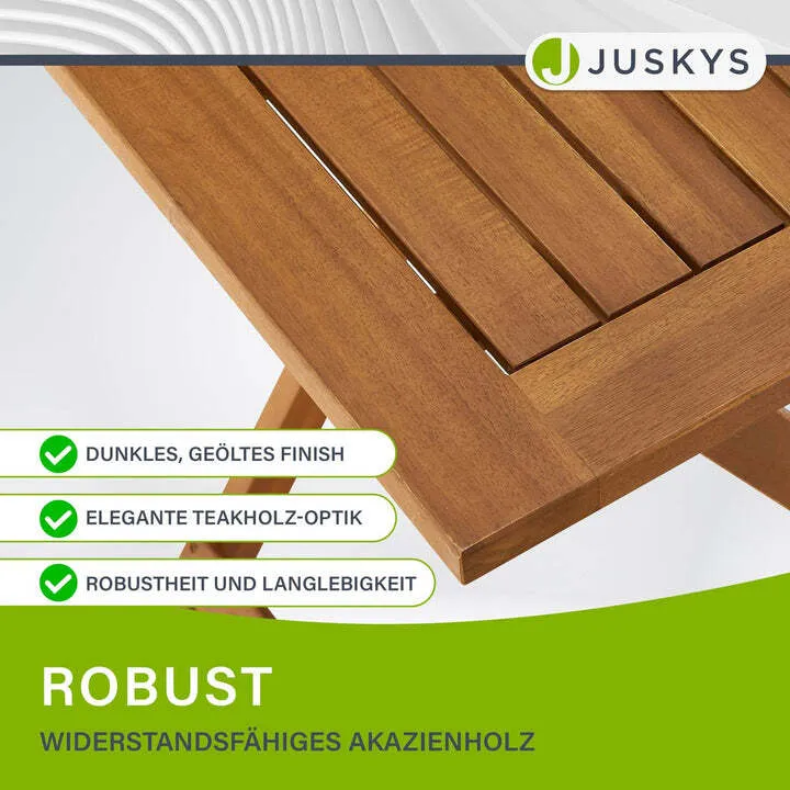 B-Ware Balkonmöbel Set 3-teilig Akazienholz klappbar platzsparend Tisch Stuhl natur