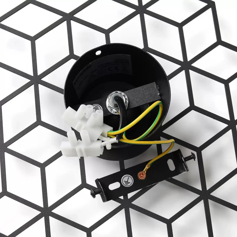 B-Ware Lucande Alexaru Wandleuchte dimmbar Waben Wandlampe schwarz modern Dekolicht