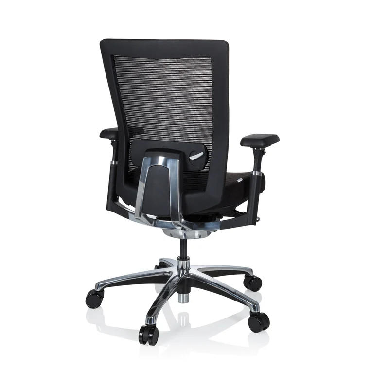 B-Ware Bürostuhl Drehstuhl Stuhl NOVA PRO ALU hjh OFFICE Stoff Schwarz Synchronmechanik