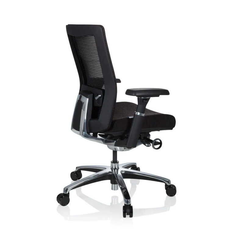 B-Ware Bürostuhl Drehstuhl Stuhl NOVA PRO ALU hjh OFFICE Stoff Schwarz Synchronmechanik