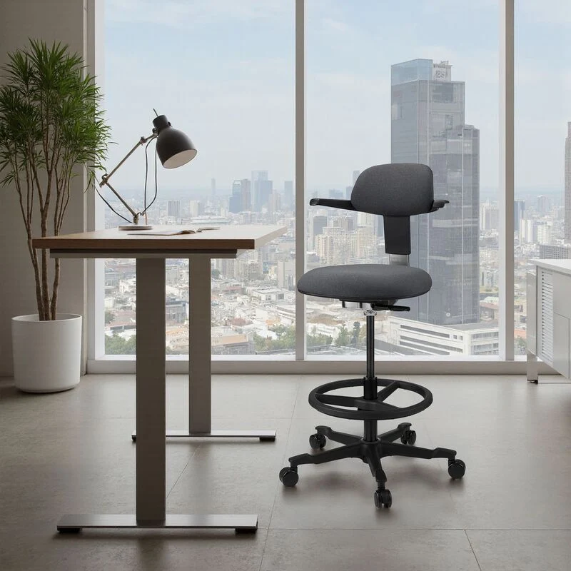 B-Ware hjh OFFICE Arbeitsstuhl Drehstuhl TOP WORK 40 Schwarz Dunkelgrau Stoff Stuhl