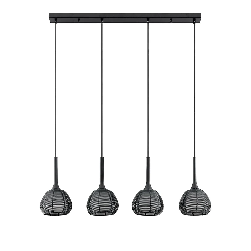 B-Ware Lucande Tetira Hängeleuchte Hängeleuchte Lampe Leuchte Esstisch 4fl lang schwarz