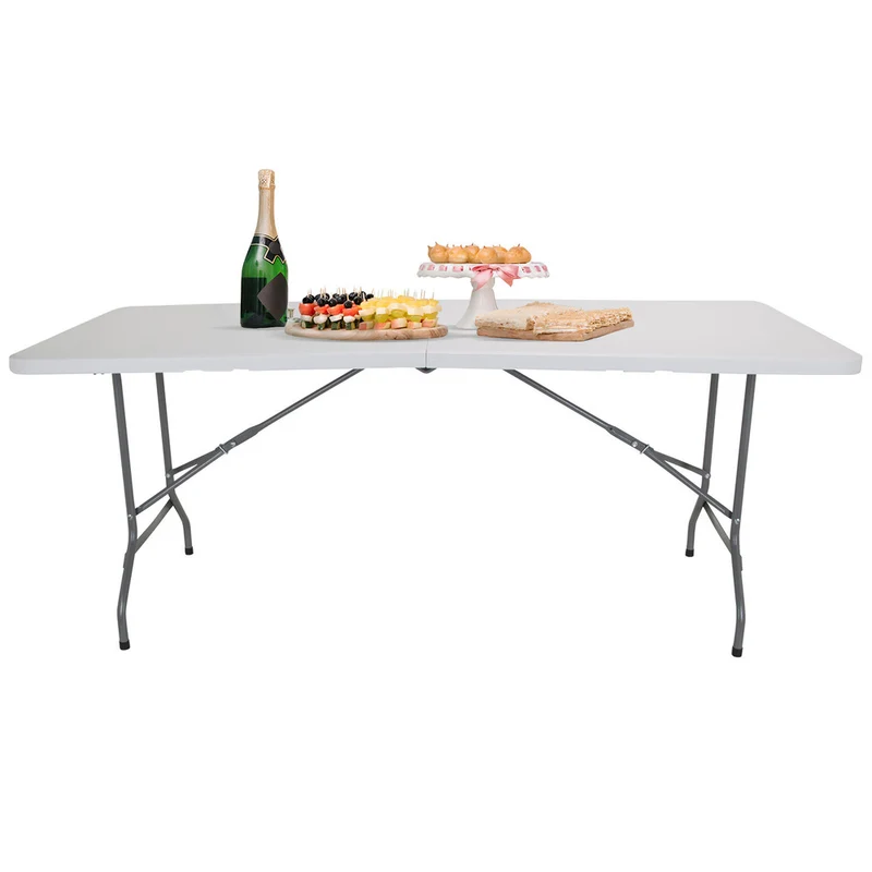 B-Ware hjh OFFICE Campingtisch klappbar 152x70cm Klapptisch für 6 Personen weiß Tisch