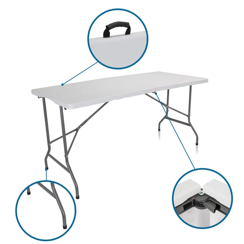 B-Ware hjh OFFICE Campingtisch klappbar 152x70cm Klapptisch für 6 Personen weiß Tisch