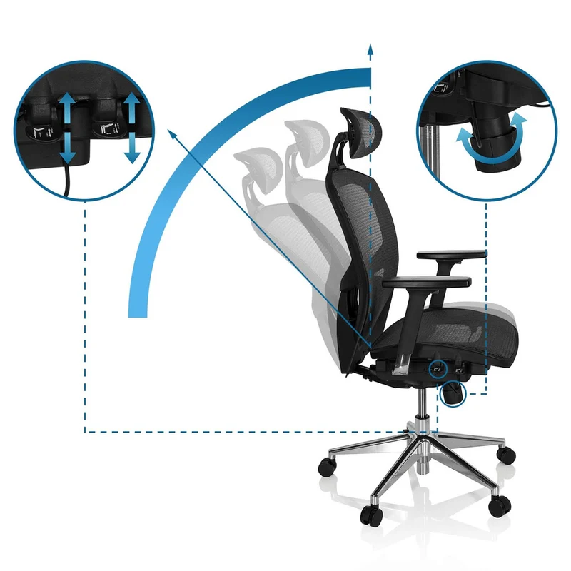 B-Ware hjh OFFICE Bürostuhl Drehstuhl VENUS ONE Netzstoff schwarz mit Armlehnen
