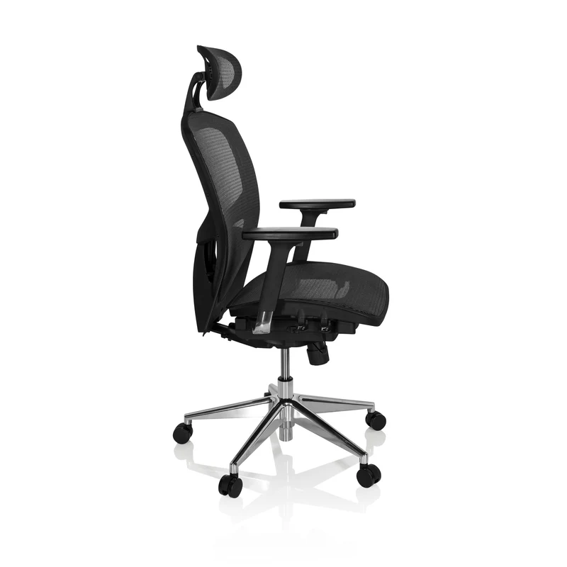 B-Ware hjh OFFICE Bürostuhl Drehstuhl VENUS ONE Netzstoff schwarz mit Armlehnen