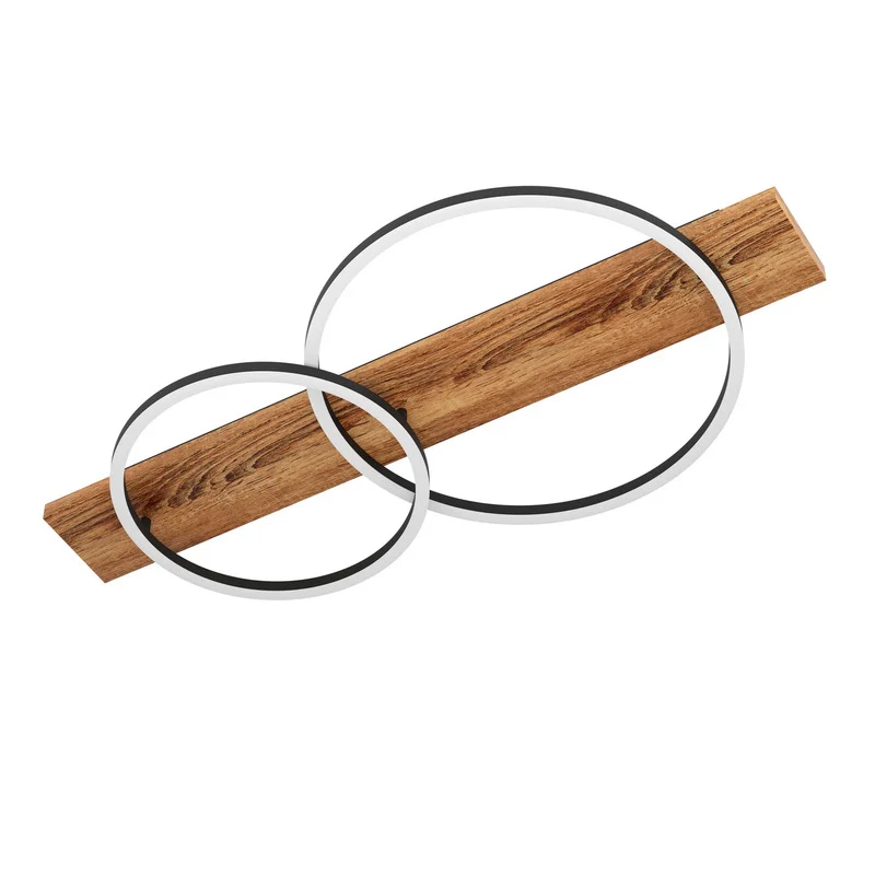 B-Ware Eglo Deckenlampe Boyal LED Leuchte Holzoptik 2-flg warmweiß braun 78x40cm