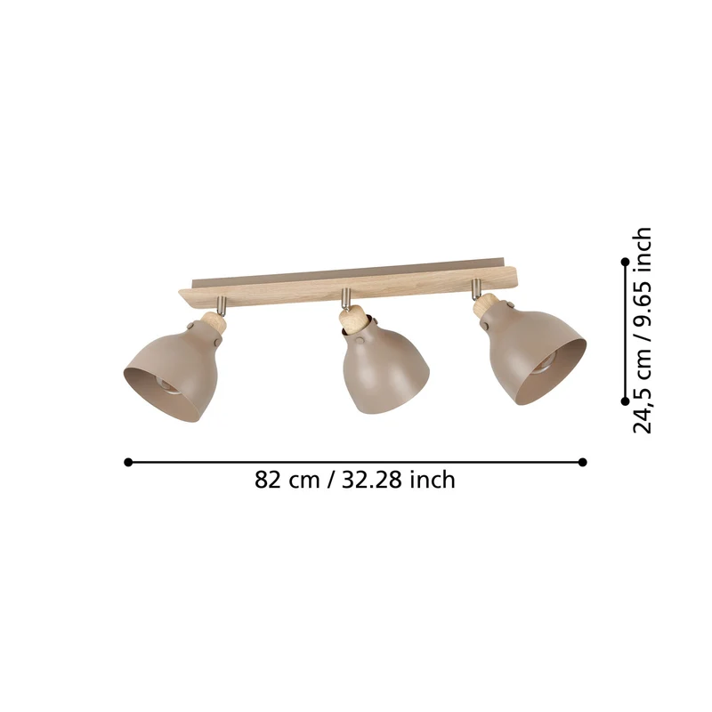 B-Ware Eglo Deckenleuchte Lampe Arrecife LED dimmbar 3-flammig sand braun 74,5x14,5cm