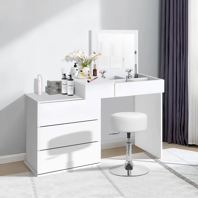 Barhocker Sitzhocker Kunstkleder Ø 33 cm Höhenverstellbar verchromter Fuß ML-Design