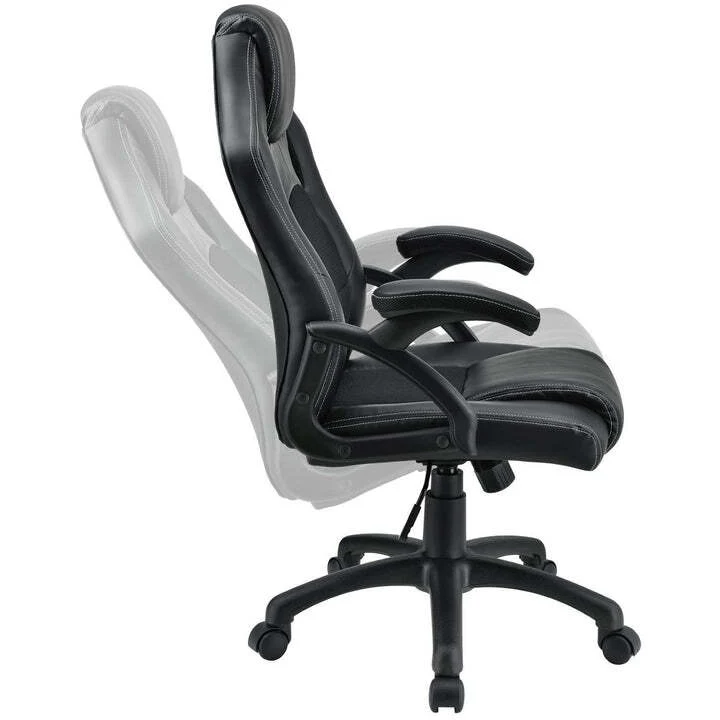 B-Ware Racing Schreibtischstuhl Montreal ergonomisch drehbar gepolstert schwarz 120kg
