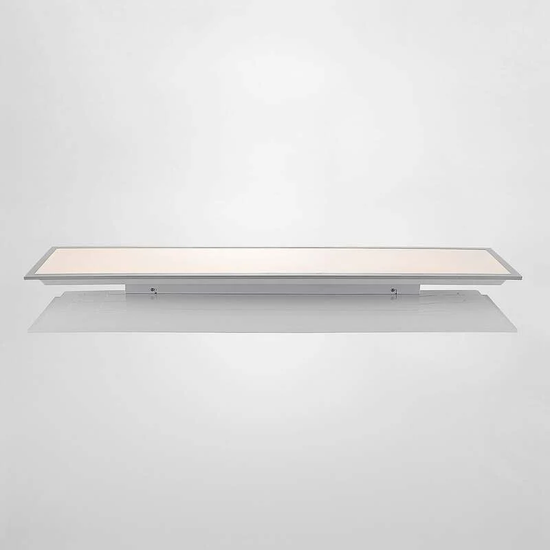 B-Ware Lindby LED-Panel Stenley dimmbar CCT 120x30cm silber weiß 36W 3000-6500K 3000lm