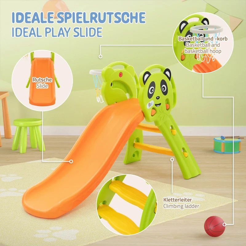 Kinderrutsche 2 in 1Rutsche + Basketballkorb, ab 3 Jahren, Babyrutsche Joyz