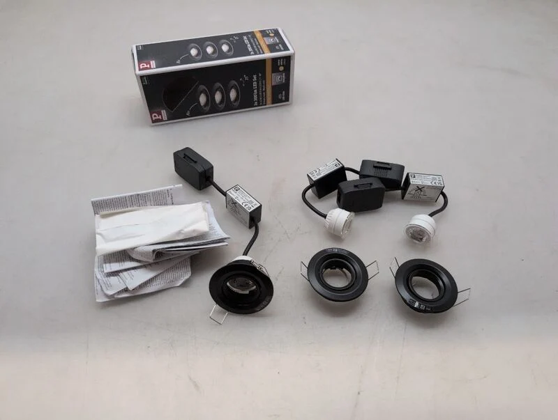 B-Ware Paulmann Einbauleuchte Nova Mini Plus LED dimmbar 3er Set schwarz matt Aluminium